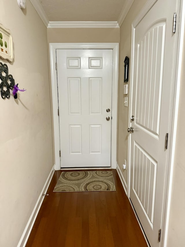 384 Connor Cir, Evans, GA 30809 - doorway featuring baseboards, wood finished floors, and ornamental molding
