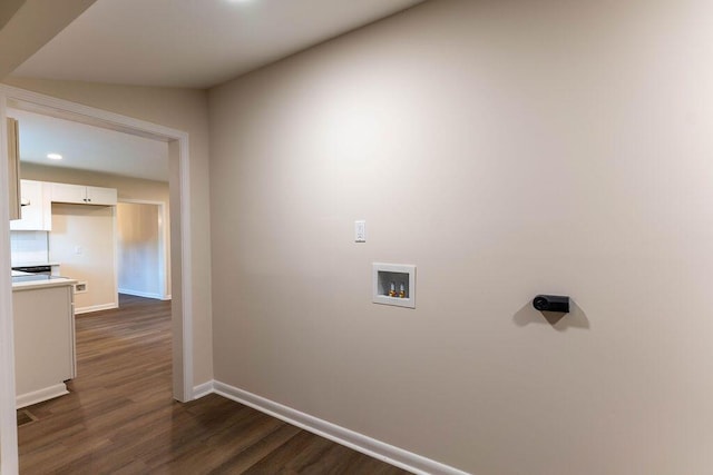 2011 Kennedy Dr, Augusta, GA 30904 - laundry area featuring washer hookup, dark wood-type flooring, and recessed lighting