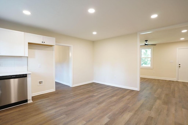 2011 Kennedy Dr, Augusta, GA 30904 - unfurnished living room with wood finished floors, recessed lighting, and a ceiling fan