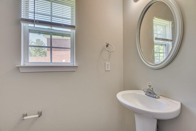 bathroom with a wealth of natural light and sink