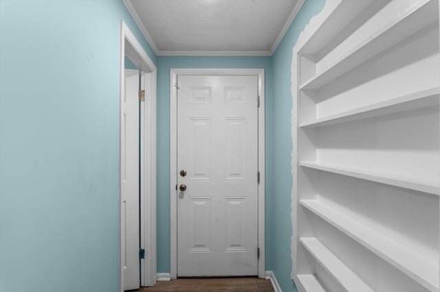 1940 Telfair St, Augusta, GA 30904 - entryway featuring dark wood-type flooring, ornamental molding, and baseboards