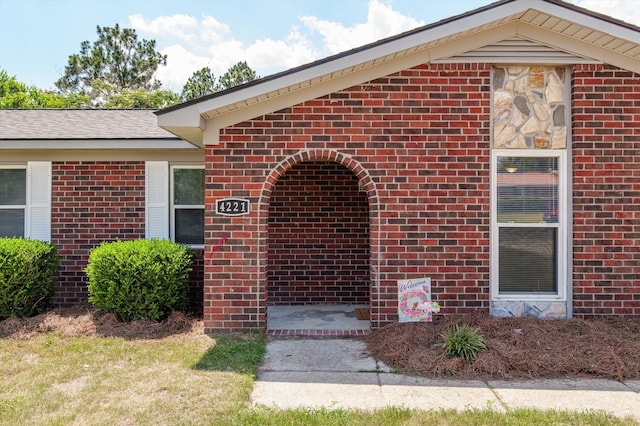 4221 Cap Chat St, Hephzibah, GA 30815 - view of exterior entry featuring brick siding
