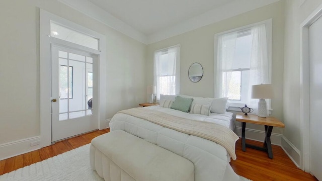 bedroom featuring light wood-type flooring