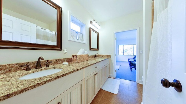 bathroom featuring vanity and tile patterned floors