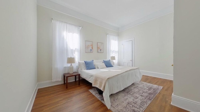 bedroom featuring wood-type flooring