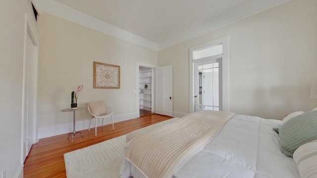 bedroom featuring wood-type flooring