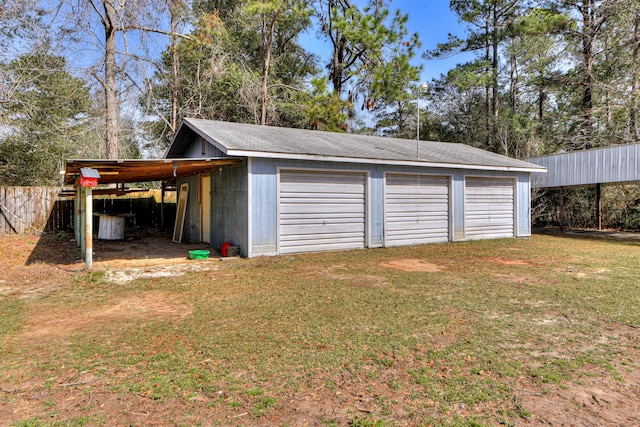 garage with a detached garage