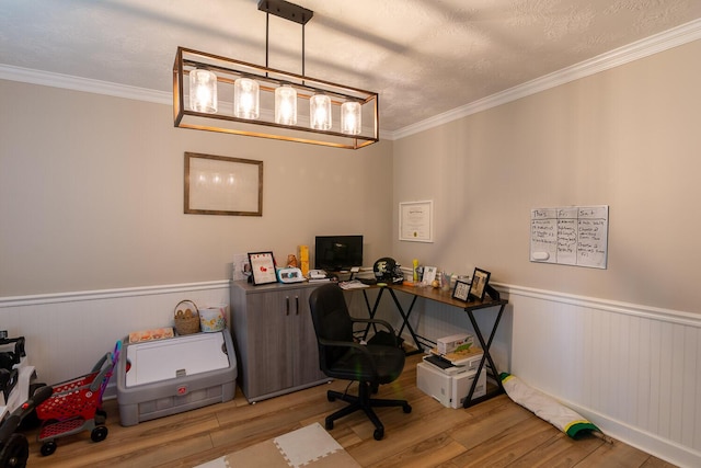 4387 Quail Creek Rd, Martinez, GA 30907 - office space featuring wood finished floors, wainscoting, and crown molding