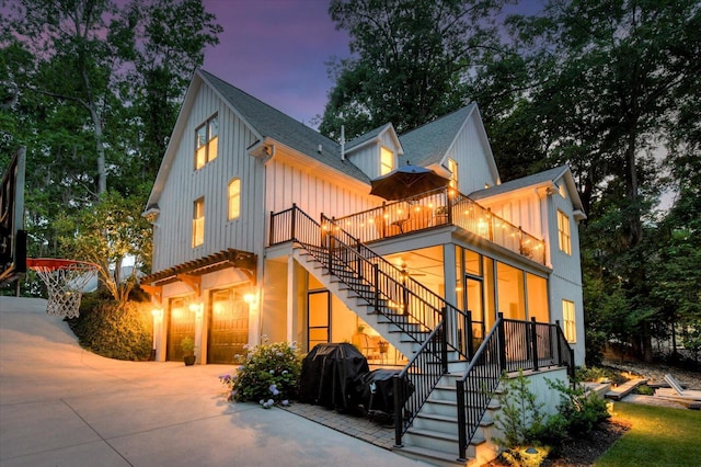 view of front of home with a garage