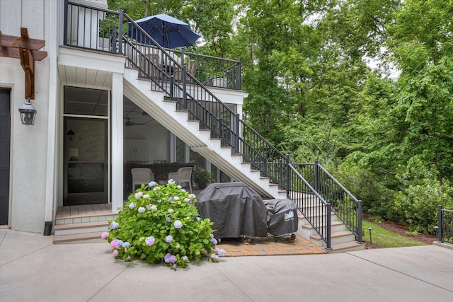 exterior space with a patio and an outdoor hangout area