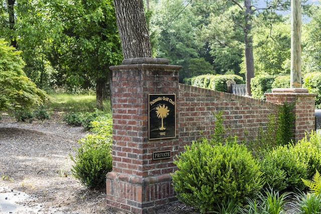 view of community sign