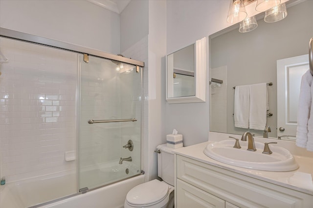 324 E Shoreline Dr, North Augusta, SC 29841 - bathroom featuring shower / bath combination with glass door, vanity, and toilet