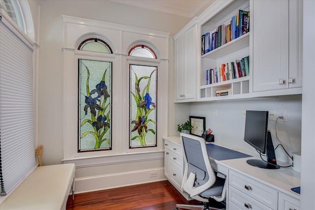 324 E Shoreline Dr, North Augusta, SC 29841 - office space featuring built in desk and dark wood-type flooring