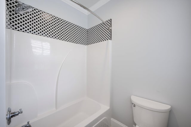 full bathroom with  shower combination and toilet