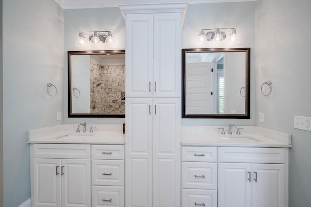 full bath featuring double vanity and a sink