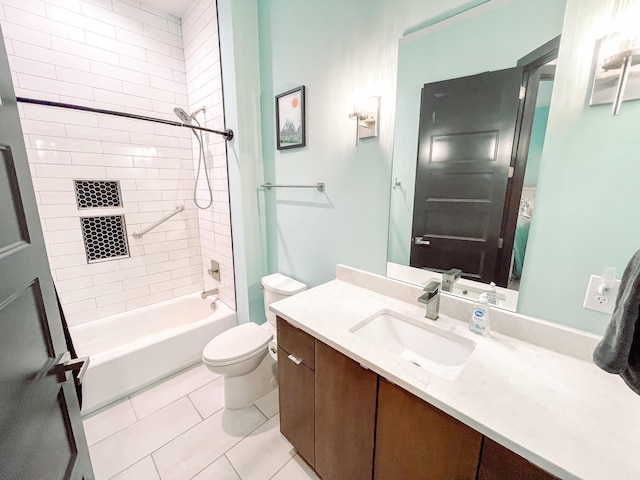 217 Cove Point Ln, Mccormick, SC 29835 - full bathroom with vanity, toilet, tile patterned floors, and tub / shower combination