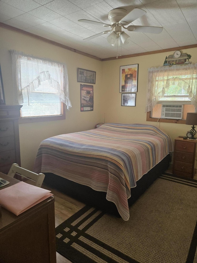 3706 Cooter Creek Rd, Elberton, GA 30635 - bedroom with cooling unit, ceiling fan, and crown molding