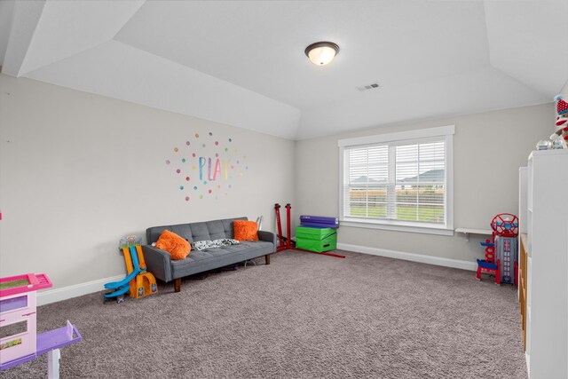 256 Dublin Loop, Grovetown, GA 30813 - playroom with carpet flooring, vaulted ceiling, and baseboards
