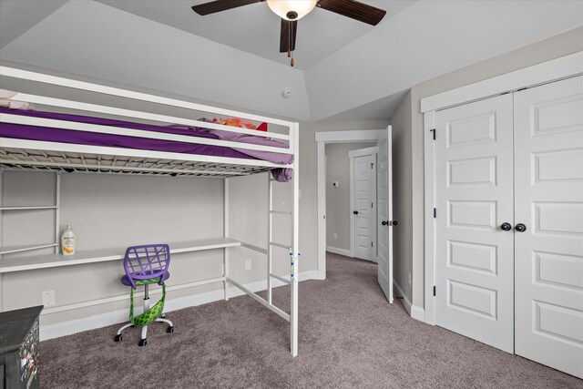256 Dublin Loop, Grovetown, GA 30813 - carpeted bedroom featuring baseboards, a closet, and a ceiling fan
