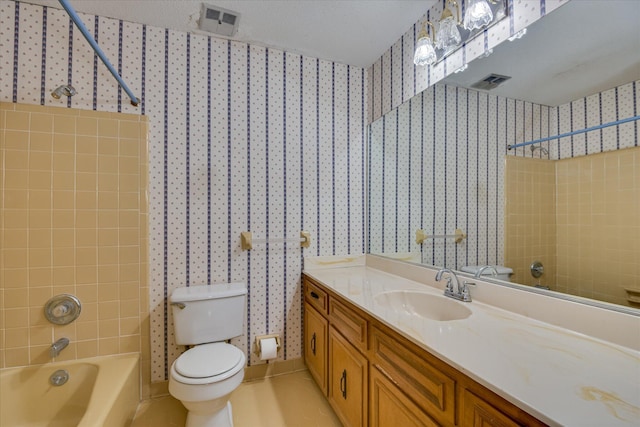 904 Big Hunt Rd, Augusta, GA 30907 - full bath with wallpapered walls, bathing tub / shower combination, and vanity