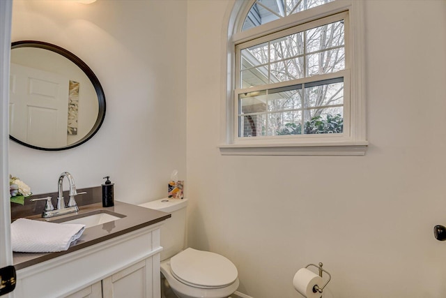 bathroom with toilet and vanity