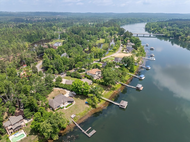 197 River Bend Dr, Clarks Hill, SC 29821 - aerial view of property's location with a heavily wooded area and a large body of water