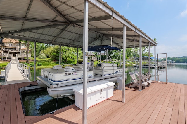 197 River Bend Dr, Clarks Hill, SC 29821 - dock featuring boat lift and a water view