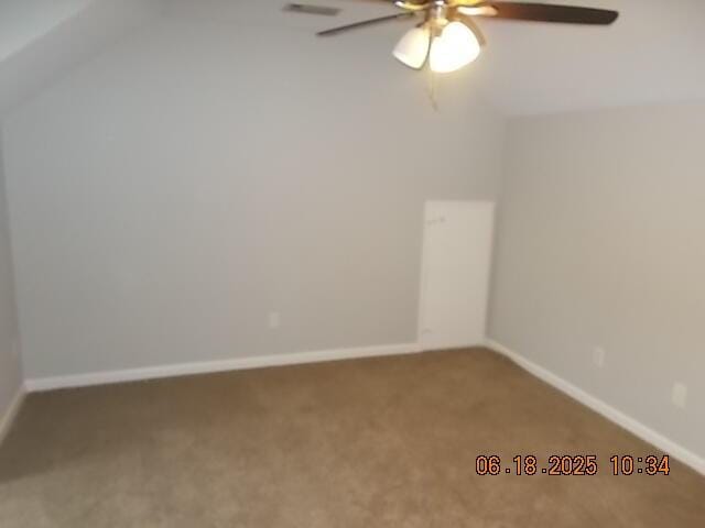 967 Windmill Pkwy, Evans, GA 30809 - additional living space with ceiling fan, lofted ceiling, and carpet
