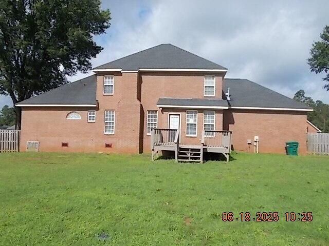 967 Windmill Pkwy, Evans, GA 30809 - rear view of property featuring a wooden deck and crawl space