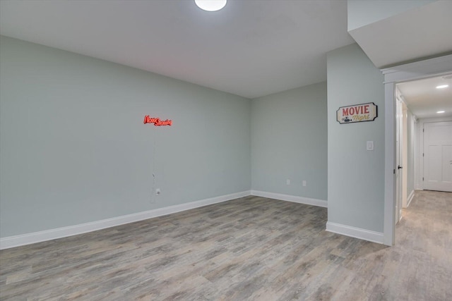 unfurnished room featuring light hardwood / wood-style floors