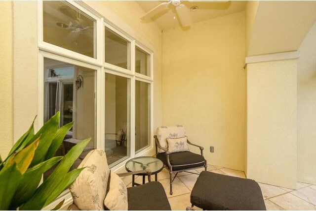 view of patio with ceiling fan