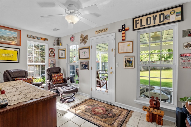 721 Spalding Ct, Martinez, GA 30907 - office featuring light tile patterned flooring, ceiling fan, and baseboards