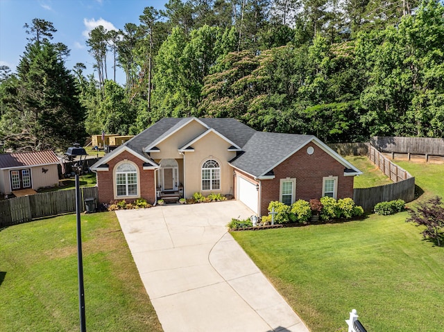 721 Spalding Ct, Martinez, GA 30907 - ranch-style home featuring concrete driveway, a garage, a shingled roof, and brick siding