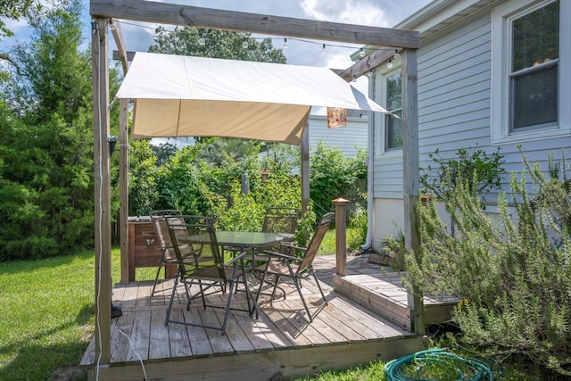 1730 Kissingbower Rd, Augusta, GA 30904 - wooden terrace with outdoor dining space and a lawn