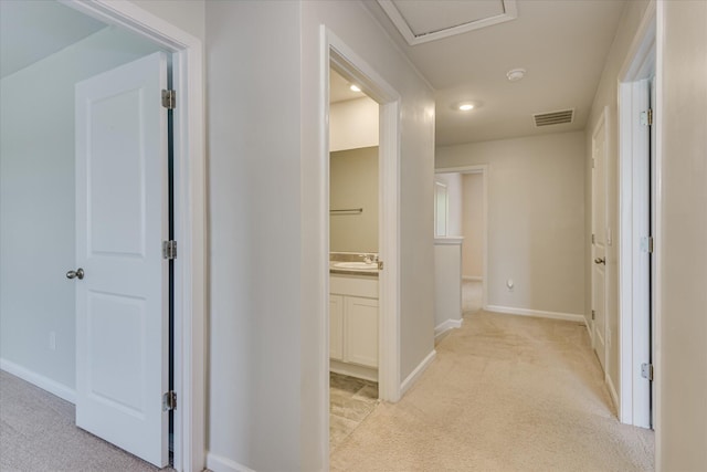 6093 Whitewater Dr, North Augusta, SC 29841 - corridor featuring light carpet and recessed lighting