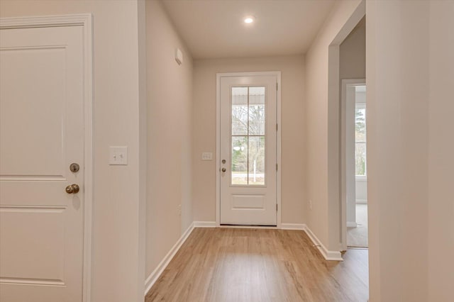 entryway featuring light hardwood / wood-style flooring