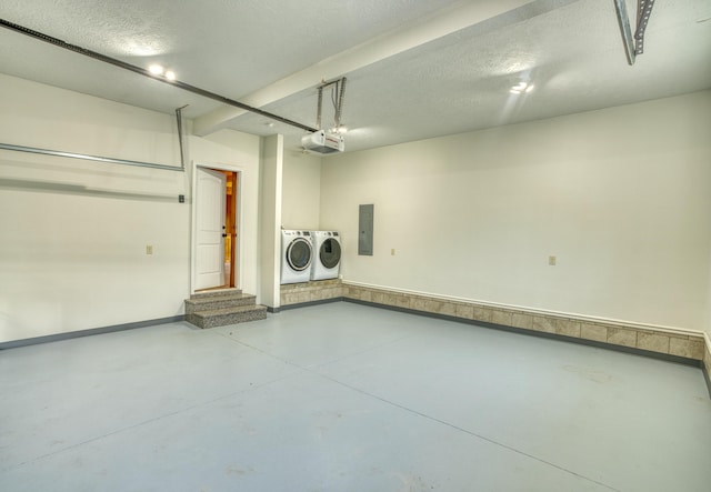 1423 Edgefield Rd, North Augusta, SC 29860 - garage with washer and dryer, electric panel, and a garage door opener
