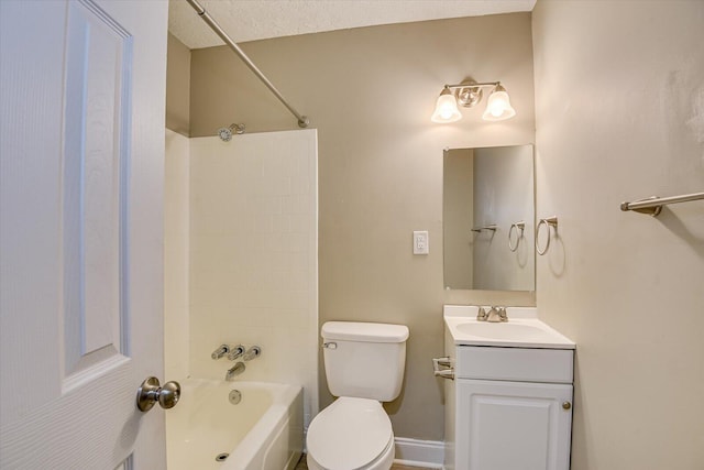 full bathroom featuring vanity, toilet, and shower / bathing tub combination