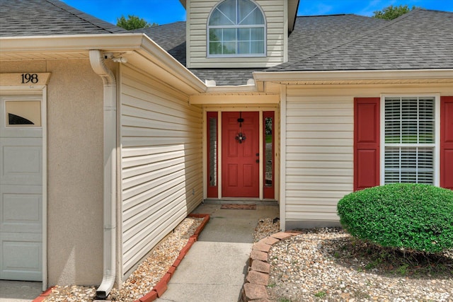 198 Eagle Lake Rd, North Augusta, SC 29841 - doorway to property featuring roof with shingles