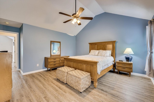 198 Eagle Lake Rd, North Augusta, SC 29841 - bedroom featuring light wood finished floors, a ceiling fan, and high vaulted ceiling