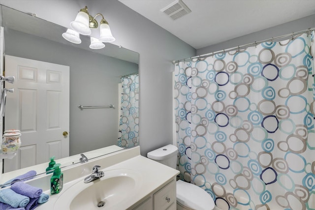198 Eagle Lake Rd, North Augusta, SC 29841 - bathroom with vanity, a chandelier, and a shower with shower curtain