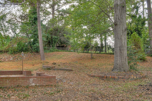 view of yard with fence