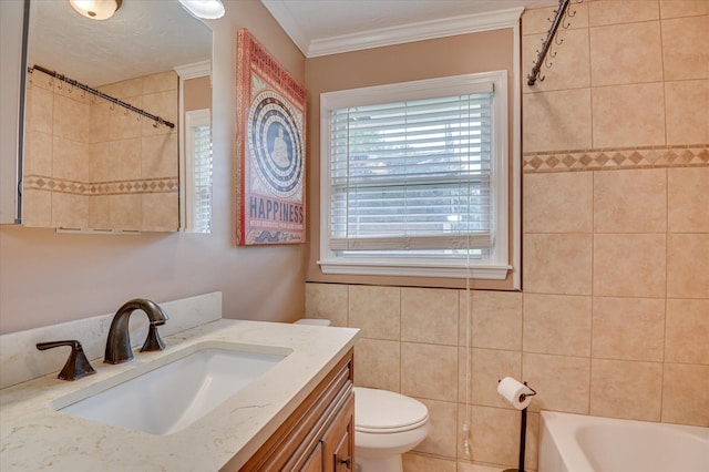 3840 Belair Rd, Augusta, GA 30909 - bathroom with vanity, crown molding, and  shower combination