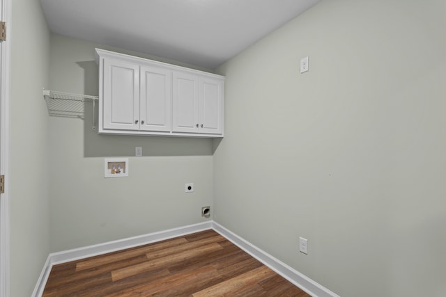 1355 Bellingham Dr, Beech Island, SC 29842 - washroom featuring electric dryer hookup, baseboards, washer hookup, and dark wood-style flooring