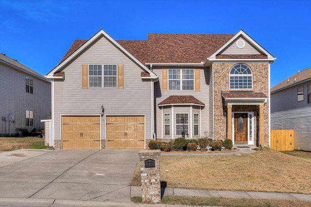 view of front property with a garage