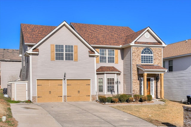 view of property with a garage