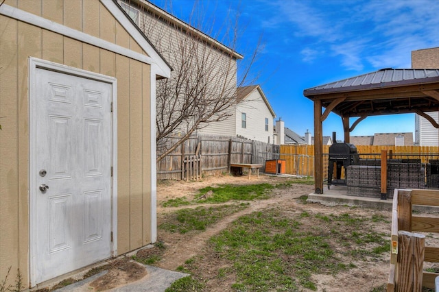 view of yard featuring a gazebo