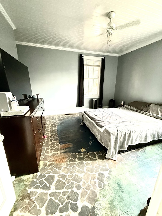 bedroom featuring crown molding