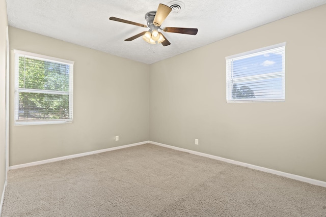 2954 Celeste Dr, Hephzibah, GA 30815 - spare room featuring healthy amount of natural light, carpet flooring, ceiling fan, baseboards, and a textured ceiling