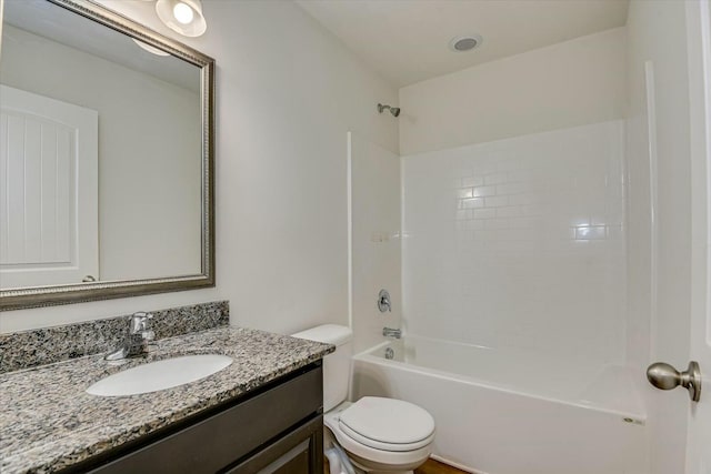 full bathroom with vanity, toilet, and shower / bath combination